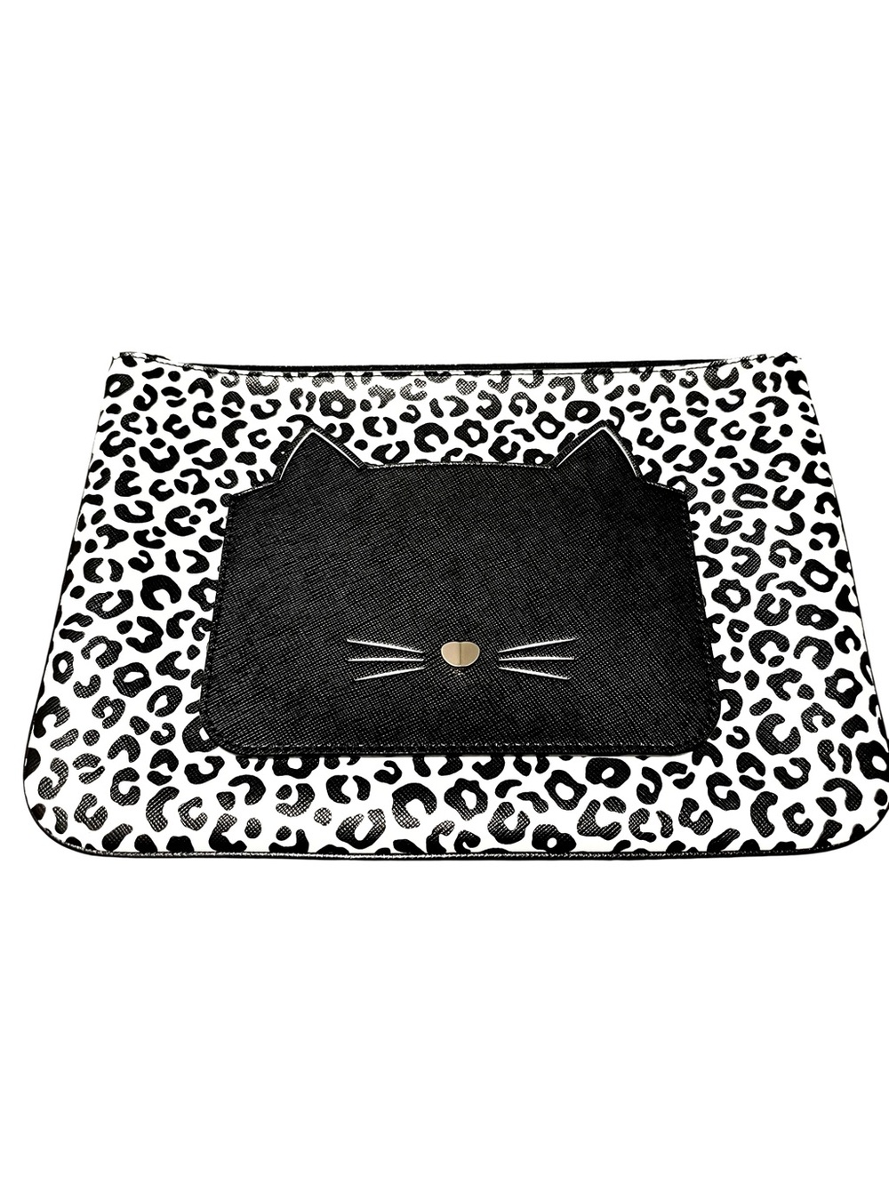 RARE Kate Spade New York Meow Cat Large Zip Pouch & Dusty NWT - Picture 5 of 9